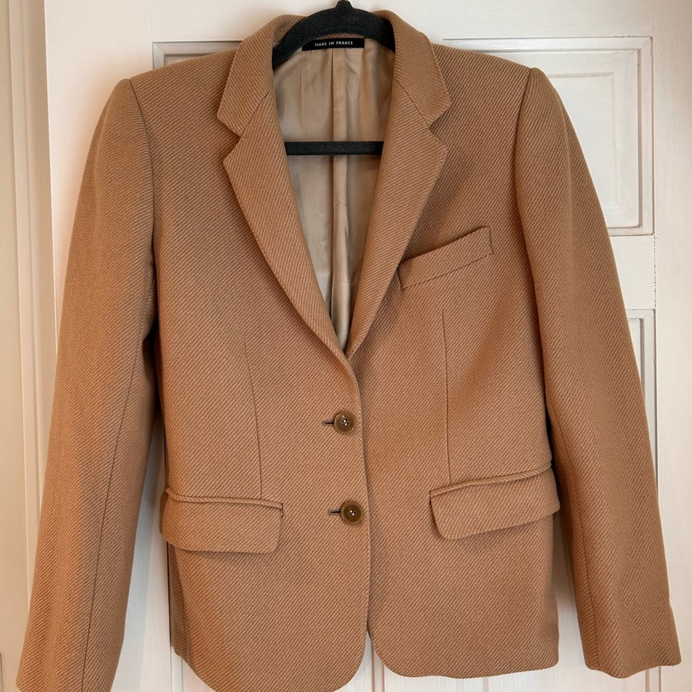 Tailored Camel Blazer Jacket - Classic Structured Fit